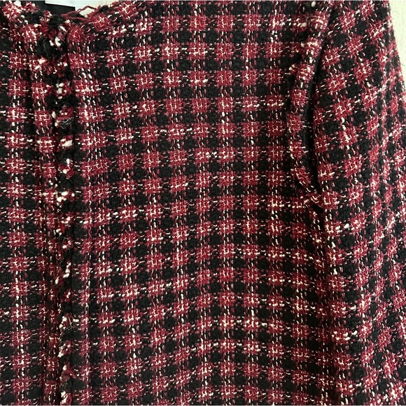 New Hugo Boss Johella Modern Tweed Cotton Blend Jacket. Red. Size 4 - Picture 11 of 15